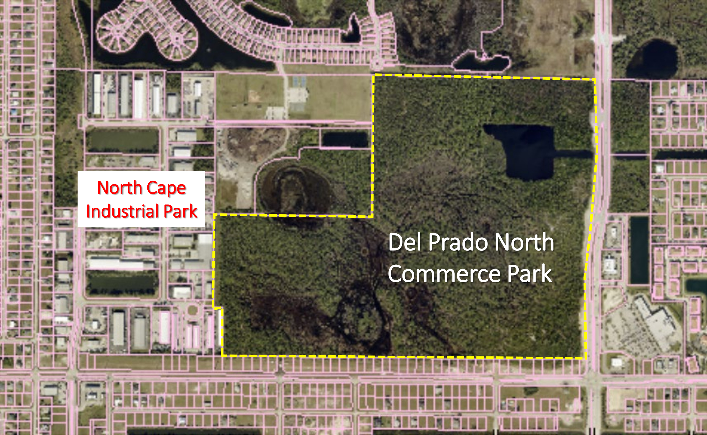 Del Prado North Commerce Park parcels 
				   map